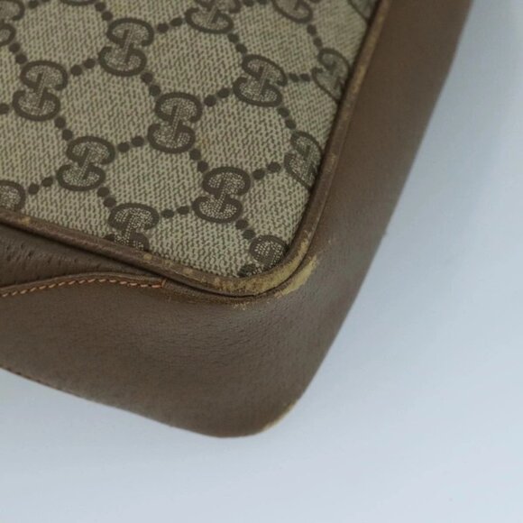 GUCCI GG Supreme Web Sherry Line Shoulder Bag PVC Beige Red Green Auth 111654 - Picture 3 of 16